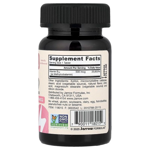 Jarrow Formulas, метил B12, 500 мкг, 100 жевательных таблеток